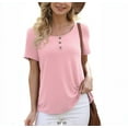thumbnail image 2 of Weikingp Summer Tops For Teens Trendy Ladies Tops And Blouses Cute Tops For Women Womens T Shirts Loose Fit Womens Summer Tops Pink S Clearance！, 2 of 8