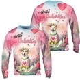thumbnail image 3 of Hello Valentine’s Day Labrador Retriever Flower Crown Romantic Pink Floral All Over Print 3D Sweatshirt Unisex Merch Lab Dog Lover Gifts - 00031, 3 of 6