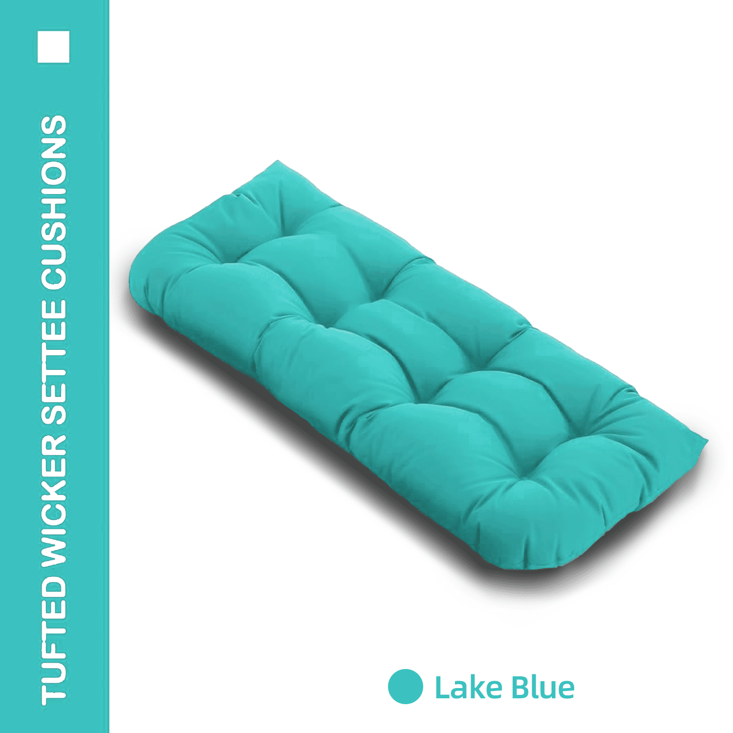 Tufted Wicker Loveseat Cushion, 41" x 19", Outdoor, 1 Count