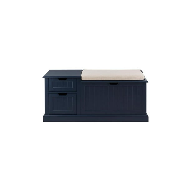 Home Decorators Collection Midnight Blue Wood Entryway Bench with Flip