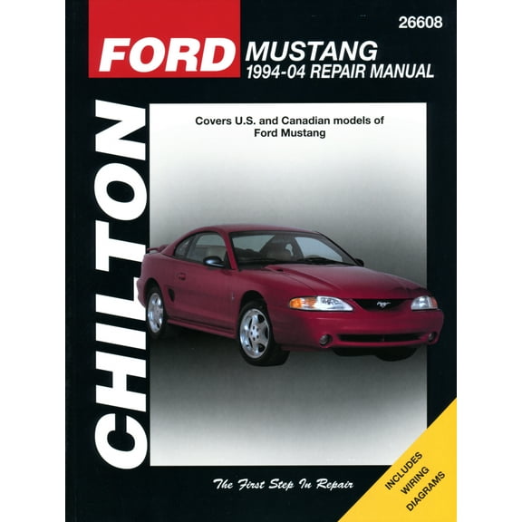 Ford Mustang (1994-04) for except independent rear suspension/driveaxles on 1999 & later Cobra models nor information on 2003 & 2004 Cobra models Chilton Repair Manual (USA) ^