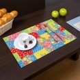 thumbnail image 2 of Placemat, Pioneer Flower Floral Print Pattern Place Mats Table Mat Set Of 2, PVC Washable Placemats for Party Kitchen Dining Decoration, 18x12 Inch, Fade Resistant, 2 of 6