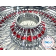 thumbnail image 4 of DGJ 13x7 Rev 72 Straight Lace Candy Red Nip & Hub Ring Lowrider Wire Wheel Rims, 4 of 4