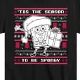 thumbnail image 3 of SpongeBob SquarePants  - Spongebob Xmas Sweater  - Toddler & Youth Short Sleeve Graphic T-Shirt, 3 of 6