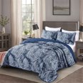 thumbnail image 4 of Dintszyayue Navy Quilt Set Queen Size,3Pcs Bohemian Bedding Set Lightweight Paisley Adult(90"x 96"), 4 of 6