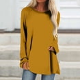 thumbnail image 2 of Timegard Tops for Women Long Sleeve Crewneck Solid Color Comfy Basic Tshirts Fall Casual Loose Tops, 2 of 5