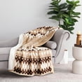thumbnail image 3 of Better Homes & Gardens Printed Velvet Plush Reverse to Faux Fur Super Soft Throw Blanket, Oversized, Linder Border Beige, 3 of 9