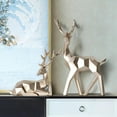 thumbnail image 3 of 1 par de estatuas geométricas de ciervos, esculturas de alces de animales, artesanías de resina hechas para escritorio, sala de , mueble B_dorado Macarena Estatua de ciervo, 3 of 8