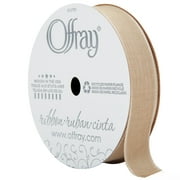Offray Ribbon, Oatmeal Brown 5/8 inch Woven Ribbon, 12 feet