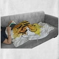 thumbnail image 6 of Saying Soft Flannel Fleece Throw Blanket, Watercolor Autumn Maple Leaf with Hand Lettering Give Thanks Message, Cozy Plush for Indoor and Outdoor Use, 50" x 60", Orange Yellow and Black, by Ambesonne, 6 of 6
