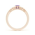 thumbnail image 2 of ANGARA Natural 0.7 Ct. Amethyst with Diamond Side Stones Ring in 14K Rose Gold for Women (Ring Size: 3), 2 of 9