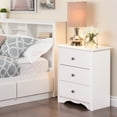 thumbnail image 4 of Prepac Monterey 3-Drawer Tall Nightstand, White, 4 of 7