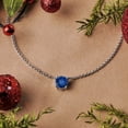 thumbnail image 2 of JeenMata Hermoso Collar con Colgante Solitario de Piedra Natal de Septiembre de Corte Redondo de 1 Quilate - Zafiro Azul Chapado en Oro Blanco de 18 Quilates, Mujer, Adulto, 2 of 6