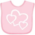 thumbnail image 3 of Inktastic Three White Hearts Boys or Girls Baby Bib, 3 of 4