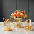 thumbnail image 4 of Fer Forgé Verre Transparent Vase Salon Décoration Ornement Moderne Rotation Jardin Fleurs Ornements, 4 of 14