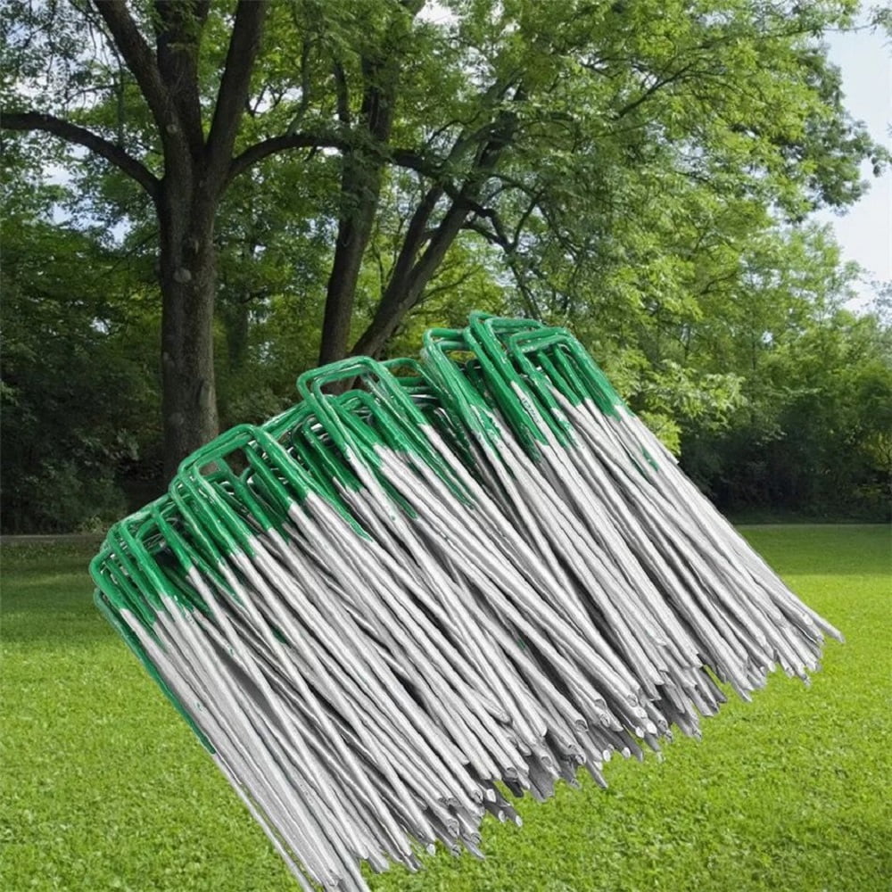 10 Galvanised Green Artificial Grass Fixing Pegs Astro Turf Ground Nails Pins 