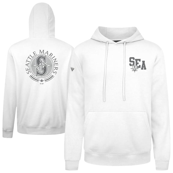 Men's Levelwear White Seattle Mariners Podium Grain Hoodie