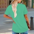 thumbnail image 2 of MIXUE Boho Tops For Women Summer Solid Color Square Collar Short Sleeve Casual Basic Tee Shirts Daily-Wear,Green,M, 2 of 7