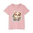 thumbnail image 3 of Feancey Cute Shirts for Girls Cute Puppy Print Loose T Shirts 2025 Round Neck Short Sleeve Summer Tops Dog Lover Casual Tops for Girls&Boys Sales Today, 3 of 6