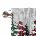 thumbnail image 5 of Christmas Kitchen Curtains and Valances Set, Red Green Plaid Leopard Xmas Tree Winter Snowflake Rod Pocket Window Valance Window Curtain Panels for Living Room Bedroom Laundry, 27.5x24in, 3 Pieces, 5 of 7