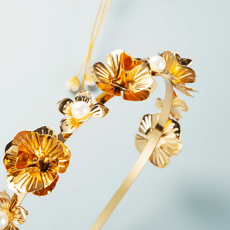 3 Pack Fashion Headbands for Women, Thin Metal Flower 3 Pack Fashion Headbands for Women, Thin Metal Flower