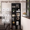 thumbnail image 6 of VAFHYLLIS 5 Cube Storage Organizer, 5 Tier Cube Low Bookcase Freestanding Storage Display Organizer, Five-Cubes Open Shelf Bookshelf for Home Office (Black, 5-Cube), 6 of 7