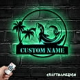 thumbnail image 4 of Craftnamesign Custom Dolphin Palm Tree Beach House Sunset Metal Wall Art, 4 of 5