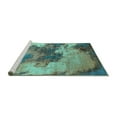 thumbnail image 2 of Ahgly Company Machine Washable Indoor Round Oriental Turquoise Blue Industrial Area Rugs, 3' Round, 2 of 4