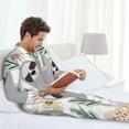 thumbnail image 6 of Honeii Cute Cartoon Sloth Pattern Mens Pajamas Set,2pcs Men's Lounge Long Sleeve Sleep Shirt and Pajama Bottoms Sleepwear Set,Mens Pjs Sets-Medium, 6 of 7