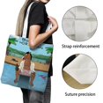 thumbnail image 3 of BoJack Horseman Bolso de tela con estampado de lienzo para mujer, bolsa de compras reutilizable y estética, con cremallera interior, regalo para mujer,40*45cm., 3 of 6