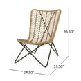 thumbnail image 3 of Coston Wicker Outdoor Accent Chairs, Set of 2, Light Brown and Black, 3 of 8