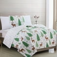 thumbnail image 2 of Great Bay Home Reversible Christmas Trees Reversible Quilt Set With Shams  (Twin, Deer / Trees / Snow), 2 of 3