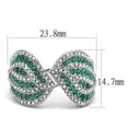 thumbnail image 4 of Silver Womens Ring Anillo Para Mujer Stainless Steel Ring with Top Grade Crystal in Emerald, 4 of 4