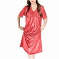 thumbnail image 3 of Sakmal Nightgowns for Women Lace Victorian Sleepwear Short Sleeve Red Nightgowns for Women, 3 of 4