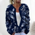 thumbnail image 2 of VEKDONE Ladies' Casual Floral Printed Knitted Cardigan With Button Up Jacket And Top B Multicolor XL, 2 of 5