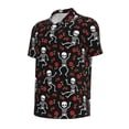 thumbnail image 3 of Daiia Skeleton with Roses Pattern Men’s Polo Shirts,Solid Deck Shirt,Classic Fit, Breathable Cotton Polo for Casual and Sport Wear-XX-Large, 3 of 9