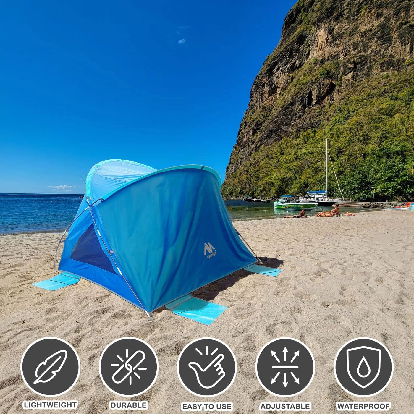 AYAMAYA Beach Tent Sun Shelter for 34 Person,Portabel UPF 50+ UV