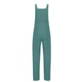 thumbnail image 3 of Prolriy Linen Jumpsuits for Women, Women's Cotton Linen Overalls Long Baggy Casual Rompers with Pockets Summer Wed Leg Jumpsuits Plus Size Jumper Women's Jumpsuits Green M, 3 of 3