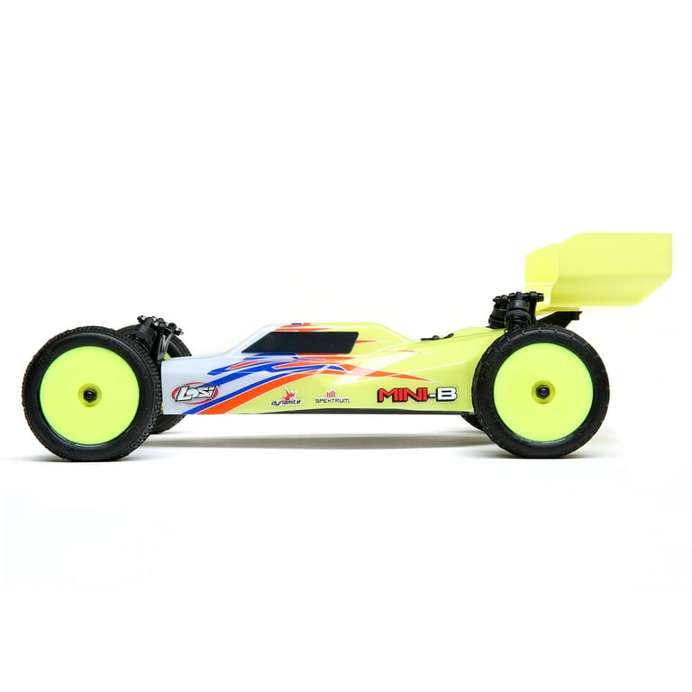 Losi Mini-B RTR 1/16 2WD バギー - イエロー/ホワイト Losi 1/16 Mini-B 2S 2WD RTR Brushed (Battery & Charger included)