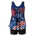 thumbnail image 5 of BONIXOOM Women's Independence Day Print Strappy Back Set Two Piece Swimsuits Swimdress, 5 of 6