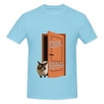 thumbnail image 3 of Camiseta de manga corta 100 % algodón para hombre con la frase "¿Dónde ha estado mi gato?", 3 of 5