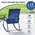 thumbnail image 2 of Demifill 2-Piece Outdoor Rocking Chairs with Breathable Backrest, Navy, 2 of 9