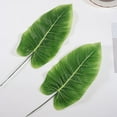 thumbnail image 4 of LABSERRON 2Pcs Green Artificial Leaves for Craft Indoor Decor Jungle Theme Events Leaf Shaped Plastic Fabric Steel Stem, 4 of 8