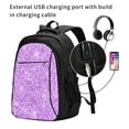 thumbnail image 7 of Hirioo Lilac Glittering for Travel Laptop Backpack with USB Charging Port for Men and Women, 7 of 7