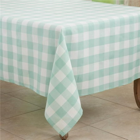 

Saro 5026.G70S 70 in. Cotton Blend Buffalo Square Plaid Tablecloth Green