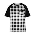 thumbnail image 3 of AOOCHASLIY Father's Day Gifts Men's Plaid Print Casual Short Sleeve T Shirts and Shorts Tracksuit Set, 3 of 4