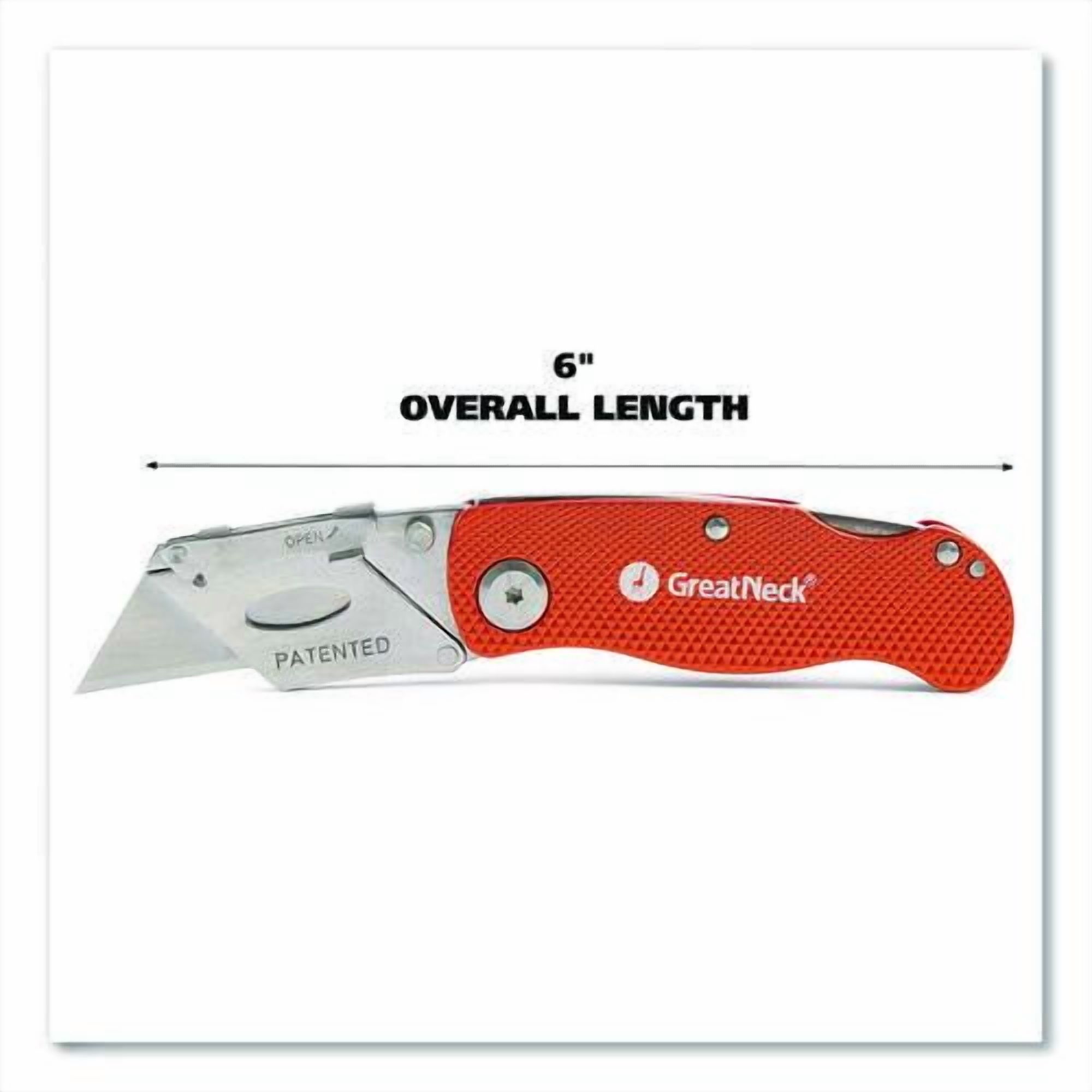 Quick Change Lock Back Utility Knife, 3.5" Aluminum Handle, Orange | Bundle of 2