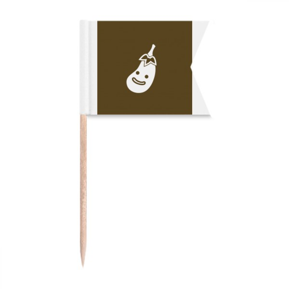 Vegetable Expression Happy Eggplant Body Toothpick Flags Labeling