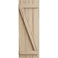 thumbnail image 2 of Ekena Millwork 16 1/2"W x 88"H Rustic Three Board Joined Board-n-Batten Riverwood Faux Wood Shutters w/Z-Board (Per Pair), Primed Tan, 2 of 10