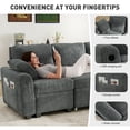 thumbnail image 6 of BedLuxury 106" Modular Sectional Sofa Bed with Pull Out Bed, Large Storage & USB Charging, Modern Sleeper Couch for Living Room, Corduroy Gray, 6 of 10